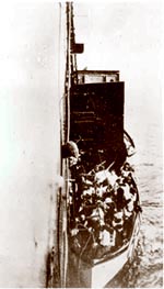 Taking aboard the survivors